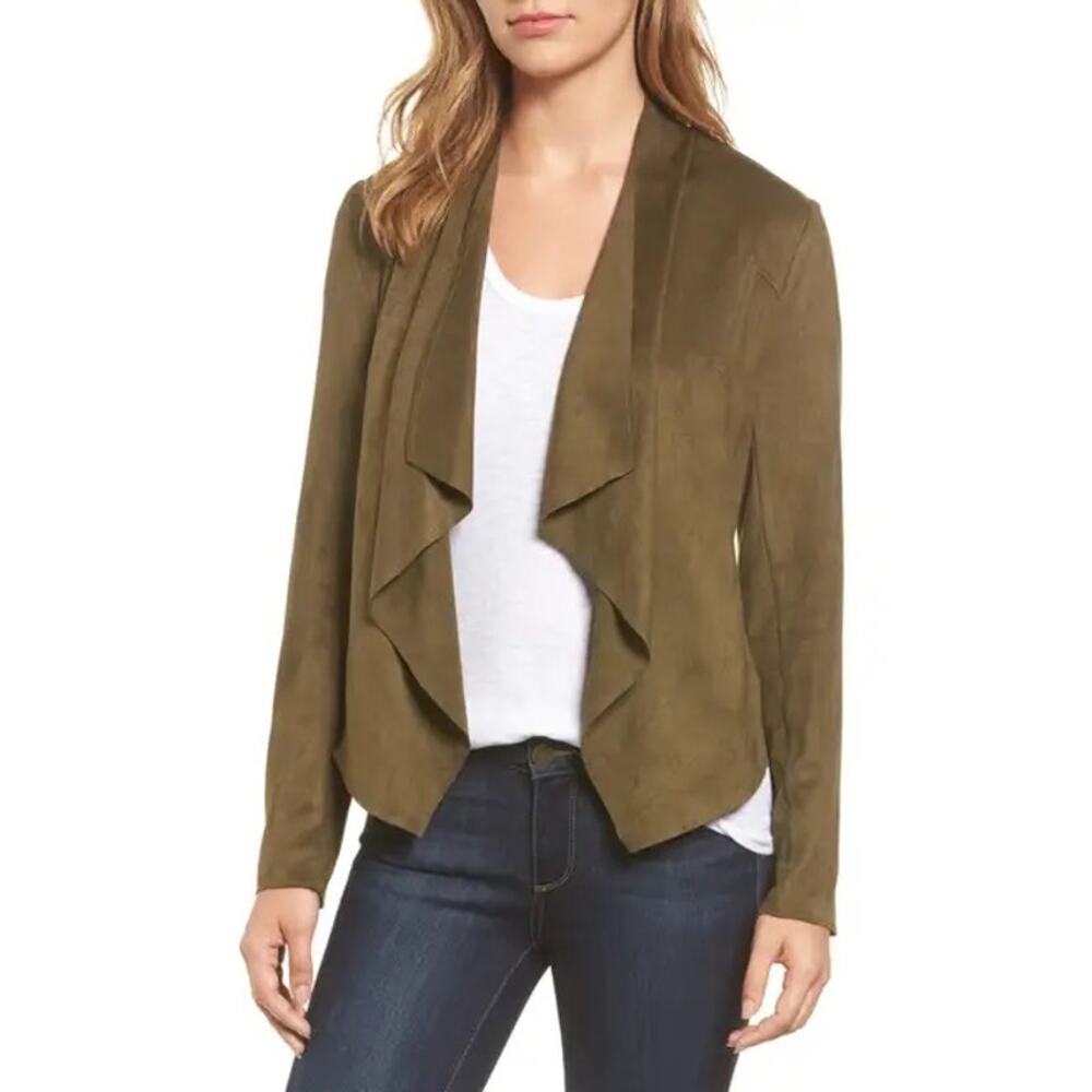 KUT from the Kloth Tayanita Olive Faux Suede Jacket Size Medium